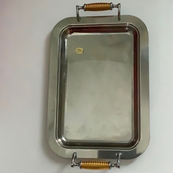 Vintage FREDDI 24K Gold Stainless Steel Tray - Picture 6 of 6